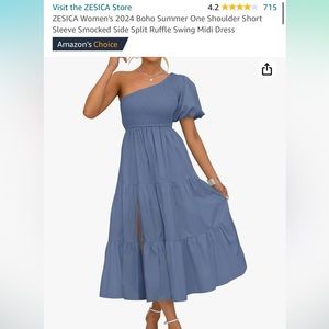 Zesica 1 shoulder sundress with slit